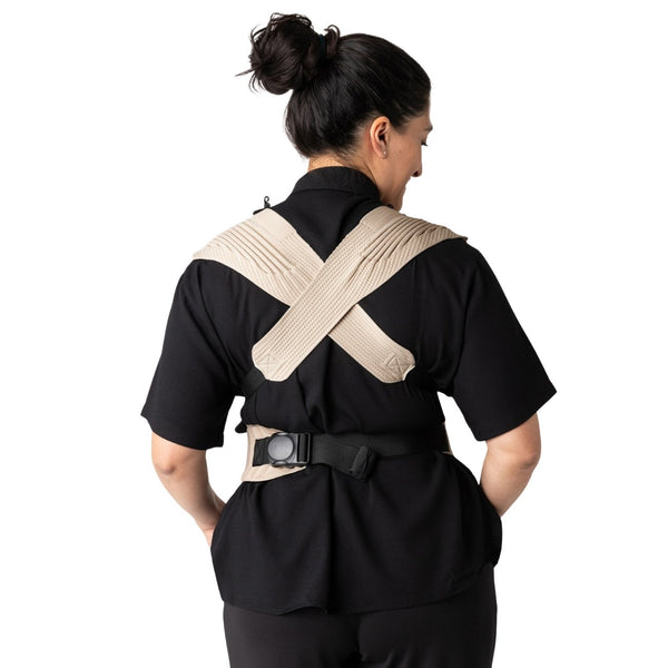 Marsúpio Flybaby ergonómico em tecido 3D Knit respirável, ultraleve, ajustável e adequado desde o nascimento até aos 15 kg cor creme