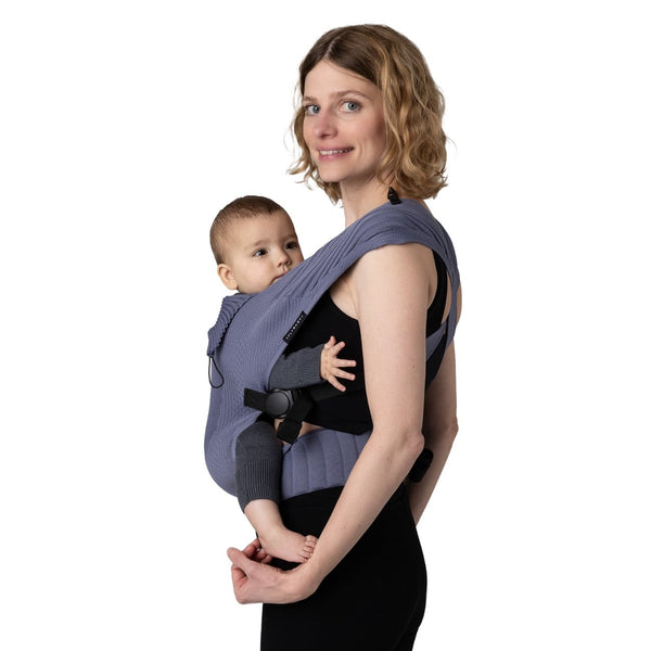 Marsúpio Flybaby ergonómico em tecido 3D Knit respirável, ultraleve, ajustável e adequado desde o nascimento até aos 15 kg cor haze
