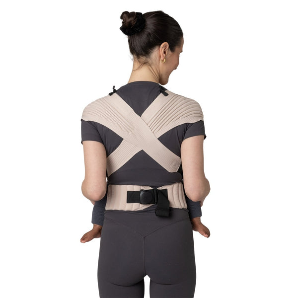 Marsúpio Flybaby ergonómico em tecido 3D Knit respirável, ultraleve, ajustável e adequado desde o nascimento até aos 15 kg cor nude