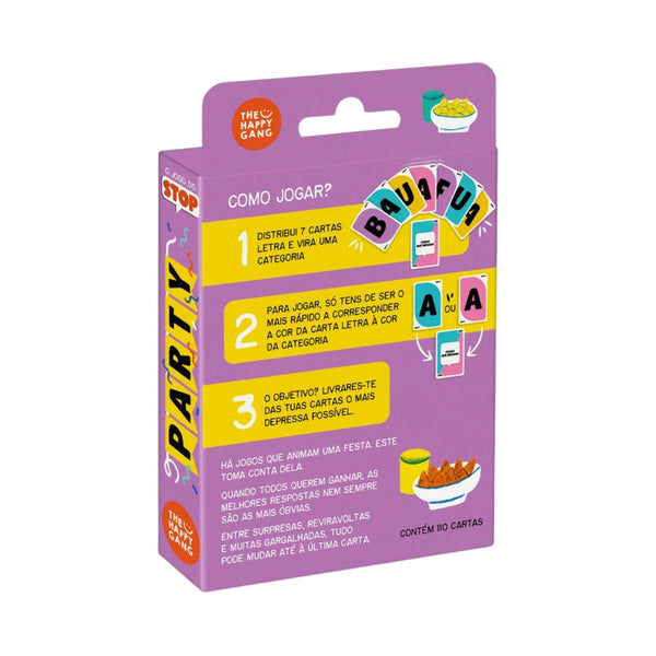O Jogo do Stop – Party, jogo de palavras e criatividade para 2 ou mais jogadores, com cartas e desafios divertidos para festas e encontros de amigos.