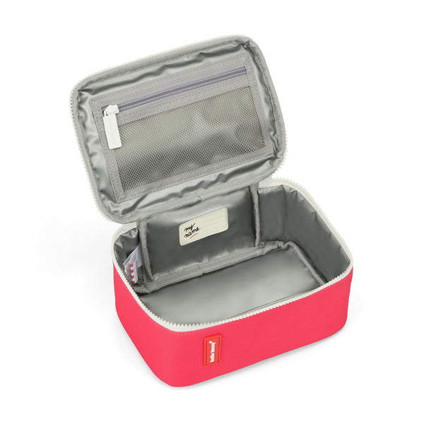 Lancheira Grande Hello Hossy com interior isotérmico, tecido impermeável, bolso interior e exterior, pega de transporte e capacidade de 3 litros em poliéster reciclado. Mini Pasteque