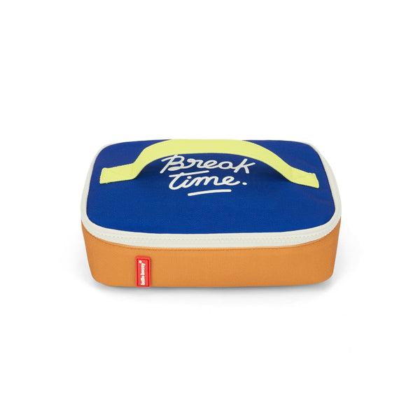 Lancheira Pequena Hello Hossy com interior isotérmico, tecido impermeável, pega de transporte, capacidade de 1,7 litros e fabrico em poliéster reciclado, ideal para creche e escola. Blue Canyon