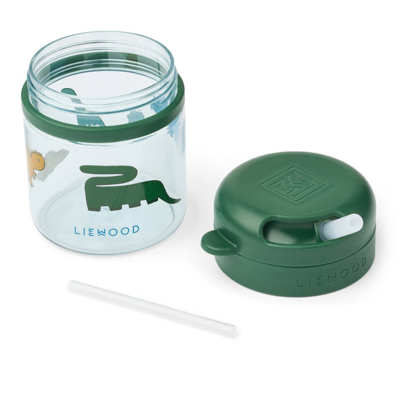 Copo de Tritan com palha de silicone de 280 ml, sistema de rotação e bloqueio e design resistente para crianças a partir dos 12 meses.
Dinosaurs Mist
