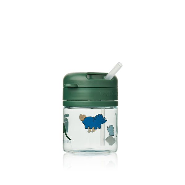 Copo de Tritan com palha de silicone de 280 ml, sistema de rotação e bloqueio e design resistente para crianças a partir dos 12 meses.
Dinosaurs Mist