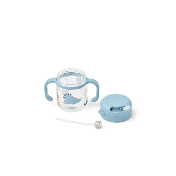 Copo infantil de Tritan com asas e palha de silicone, capacidade de 280 ml e tampa com sistema de bloqueio para beber de forma autónoma.
Dino Roar Sandy