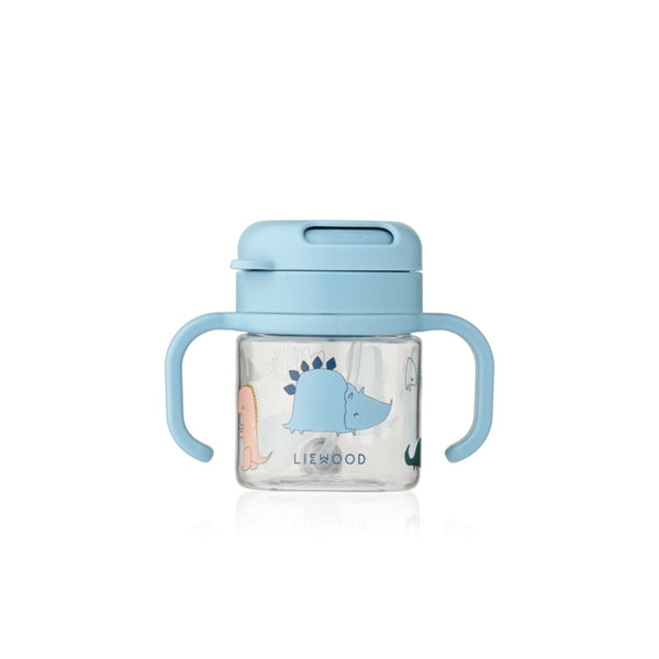 Copo infantil de Tritan com asas e palha de silicone, capacidade de 280 ml e tampa com sistema de bloqueio para beber de forma autónoma.
Dino Roar Sandy
