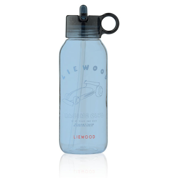 Garrafa de Tritan YANG 500 ml com tampa de bocal pop-up e pega integrada, ideal para manter as crianças hidratadas na escola e durante os passeios. Car