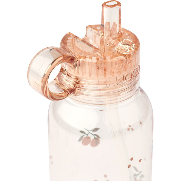Garrafa de Tritan YANG 500 ml com tampa de bocal pop-up e pega integrada, ideal para manter as crianças hidratadas na escola e durante os passeios. Peach