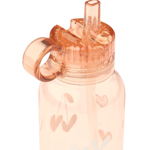 Garrafa de Tritan YANG 500 ml com tampa de bocal pop-up e pega integrada, ideal para manter as crianças hidratadas na escola e durante os passeios. Sweethearts