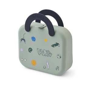 Marmita com Asas ELARA em 100% silicone dobrável, com divisória interior e pega integrada, ideal para transportar refeições e lanches das crianças. Play