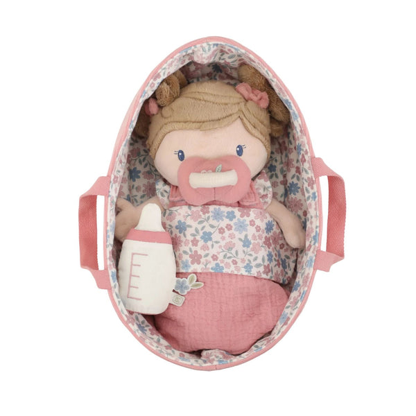 Boneca bebé Rosa com alcofa e extras da little dutch