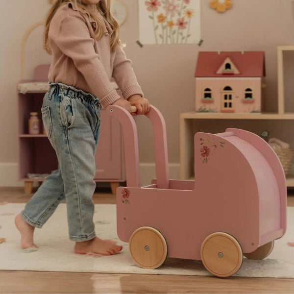 Carrinho de bonecas de madeira da little dutch