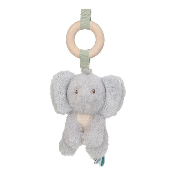 Ginásio de atividades para bebé com arco em madeira e brinquedos macios de animais do safari para estimular os sentidos e a coordenação mão e olho.
