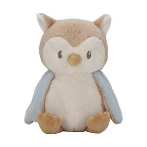 Peluche Coruja Forest Friends Little Dutch azul, macia e suave ao toque, ideal para bebés desde o nascimento e perfeita para abraços e momentos de aconchego.
