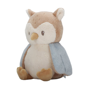 Peluche Coruja Forest Friends Little Dutch azul, macia e suave ao toque, ideal para bebés desde o nascimento e perfeita para abraços e momentos de aconchego.