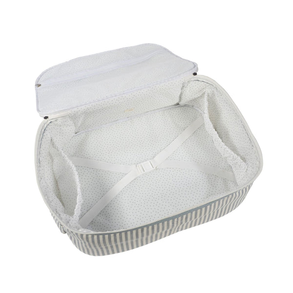 Mala grande de maternidade da Walking Mum modelo praline strips cor matcha - verde