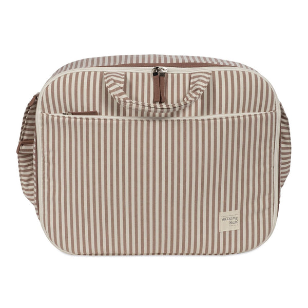 Mala grande de maternidade da Walking Mum modelo praline strips cor moka - vermelho