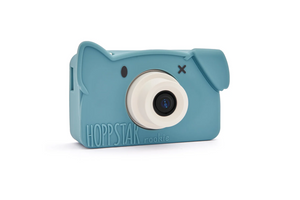 Máquina fotográfica Hoppstar Rookie para crianças com filtros, molduras, cartão de memória de 16 GB, bateria recarregável e proteção em silicone.