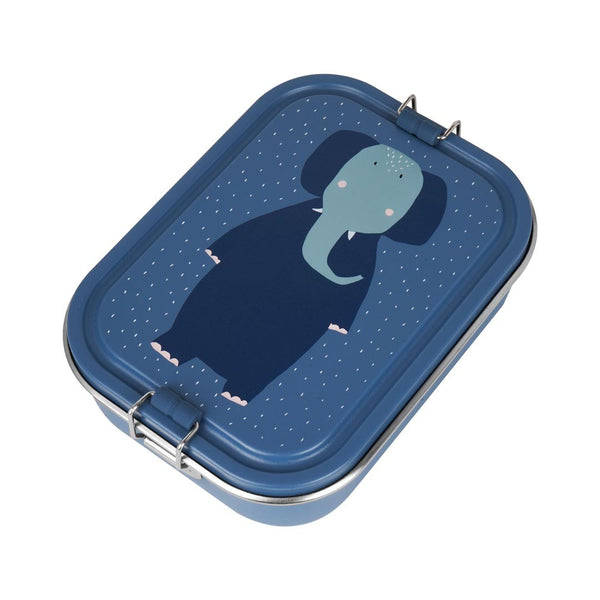 Marmita Metálica Grande infantil em aço inoxidável com fechos de silicone, resistente e fácil de abrir pelas crianças. Mrs Elephant