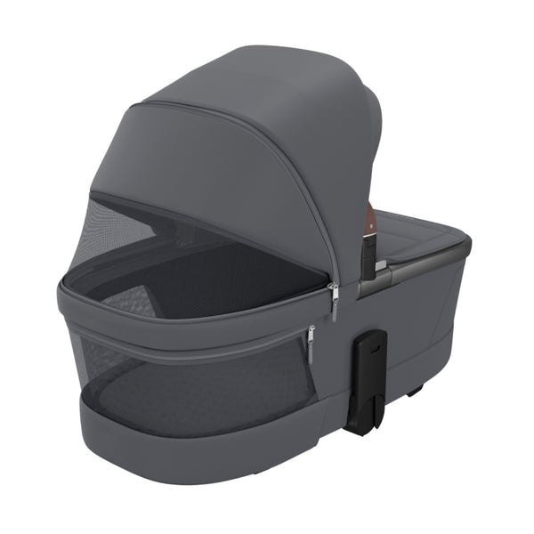 MAXI-COSI Alcofa Fame com tecnologia SoothingSlope, altura ajustável em três níveis, colchão de dupla face, capota extensível, ventilação integrada e acabamentos premium em EcoPele para bebés até aos 9 kg. Moon Graphite