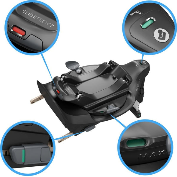 Maxi-Cosi Oxford+ com carrinho, alcofa Sense, Pebble Slide Pro e base FamilyFix Slide Pro para bebé.