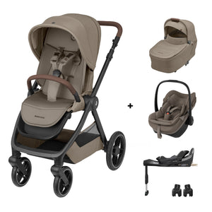 Maxi-Cosi Oxford+ com carrinho, alcofa Sense, Pebble Slide Pro e base FamilyFix Slide Pro para bebé.