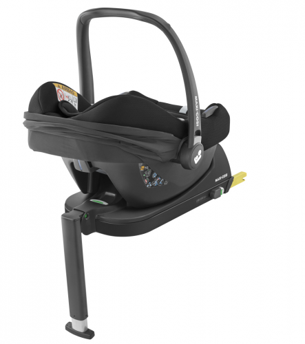 Cadeira auto MAXI-COSI CabrioFix i-Size ultraleve com apenas 3,2 kg, homologada i-Size, compatível com base ISOFIX ou cinto de segurança, capota com proteção UV e utilização desde o nascimento até aos 75 cm. Essential Black