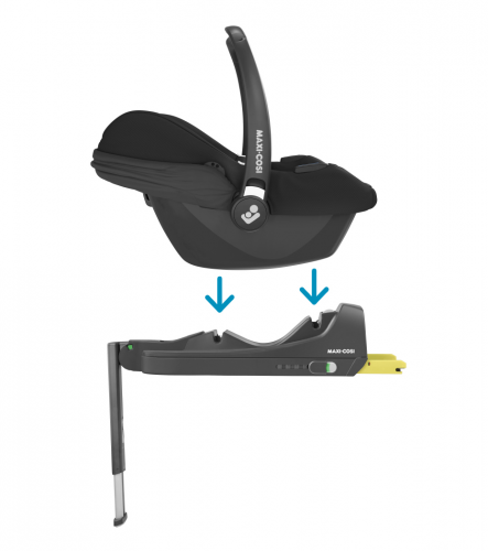 Cadeira auto MAXI-COSI CabrioFix i-Size ultraleve com apenas 3,2 kg, homologada i-Size, compatível com base ISOFIX ou cinto de segurança, capota com proteção UV e utilização desde o nascimento até aos 75 cm. Essential Black