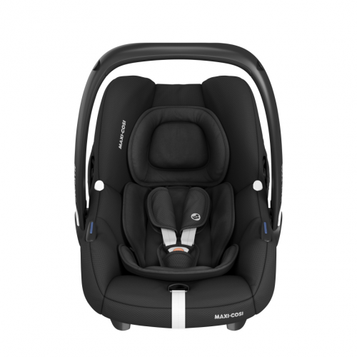 Cadeira auto MAXI-COSI CabrioFix i-Size ultraleve com apenas 3,2 kg, homologada i-Size, compatível com base ISOFIX ou cinto de segurança, capota com proteção UV e utilização desde o nascimento até aos 75 cm. Essential Black