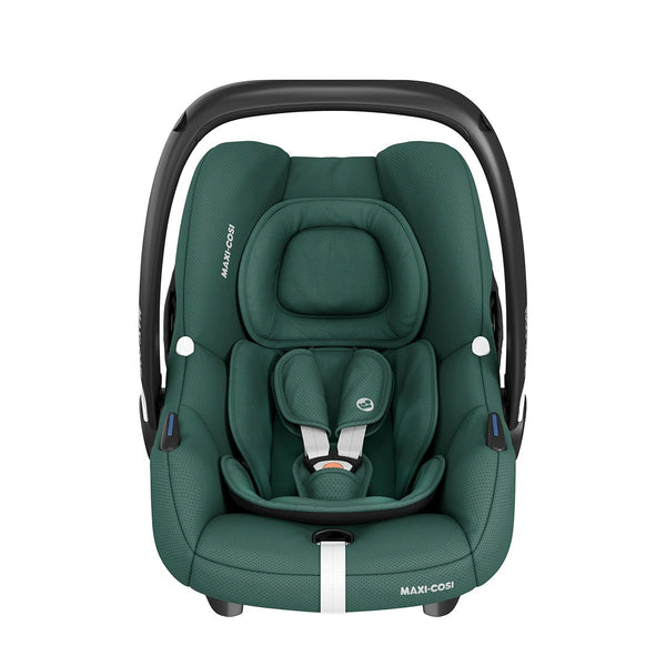 Cadeira auto MAXI-COSI CabrioFix i-Size ultraleve com apenas 3,2 kg, homologada i-Size, compatível com base ISOFIX ou cinto de segurança, capota com proteção UV e utilização desde o nascimento até aos 75 cm. Essential Green