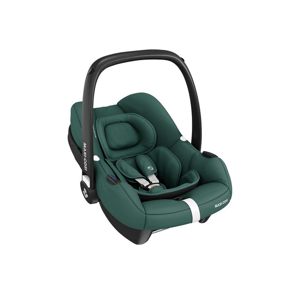 Cadeira auto MAXI-COSI CabrioFix i-Size ultraleve com apenas 3,2 kg, homologada i-Size, compatível com base ISOFIX ou cinto de segurança, capota com proteção UV e utilização desde o nascimento até aos 75 cm. Essential Green