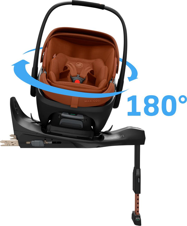 Cadeira auto MAXI-COSI Coral Slide Pro i-Size ultraleve com apenas 2,5 kg, posição totalmente reclinada, três níveis de reclinação, capota extragrande, tecidos ECO Care e compatível com a Base FamilyFix Slide Pro para bebés dos 0 aos 13 kg. Copper Terra