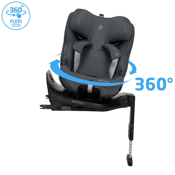 Cadeira auto Maxi-Cosi Emerald 360 Plus com rotação 360 e ISOFIX integrado desde nascimento até 12 anos na cor authentic graphite