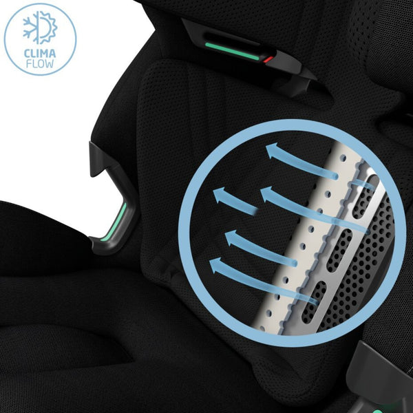 Cadeira auto MAXI-COSI Emerald 360 Pro dos 40 aos 150 cm com SLIDETECH®, rotação 360°, proteção G-CELL e AirProtect® e base ISOFIX integrada. Authentic Black