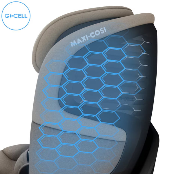 Cadeira auto MAXI-COSI Emerald 360 S dos 40 aos 150 cm com rotação FlexiSpin 360°, proteção lateral G-CELL e base ISOFIX integrada. Bege