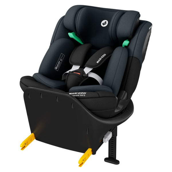 Maxi-Cosi Emerald 360 S i-Size com rotação FlexiSpin 360°, proteção lateral G-CELL e utilização desde o nascimento até aos 12 anos (40-150 cm). Tonal Black