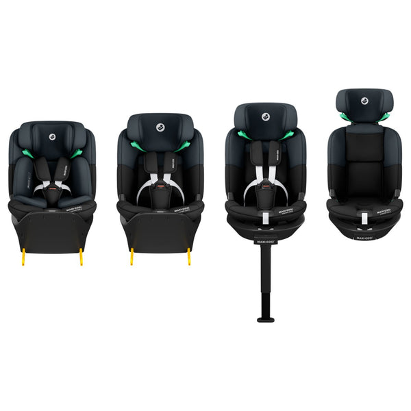 Maxi-Cosi Emerald 360 S i-Size com rotação FlexiSpin 360°, proteção lateral G-CELL e utilização desde o nascimento até aos 12 anos (40-150 cm). Tonal Black