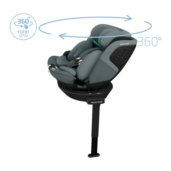 Maxi-Cosi Emerald 360 S i-Size com rotação FlexiSpin 360°, proteção lateral G-CELL e utilização desde o nascimento até aos 12 anos (40-150 cm). Tonal Graphite