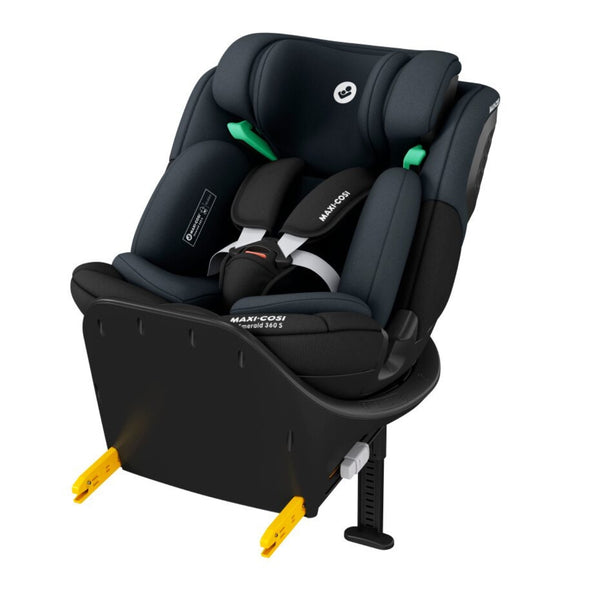 Cadeira auto MAXI-COSI Emerald 360 S dos 40 aos 150 cm com rotação FlexiSpin 360°, proteção lateral G-CELL e base ISOFIX integrada.Tonal Black