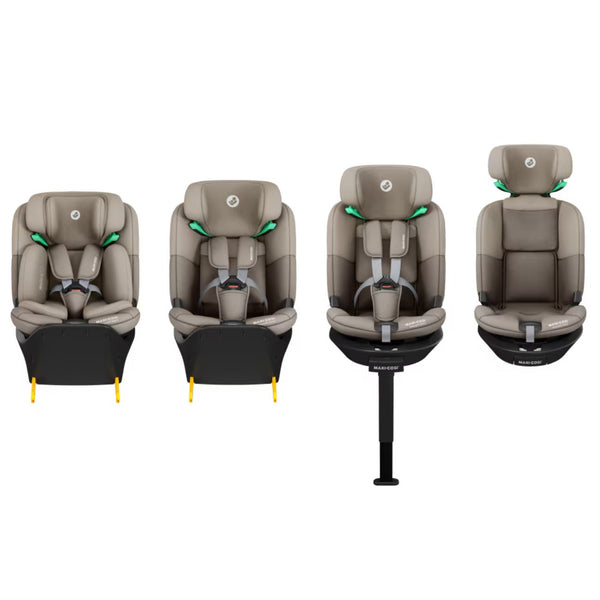 Maxi-Cosi Emerald 360 S i-Size com rotação FlexiSpin 360°, proteção lateral G-CELL e utilização desde o nascimento até aos 12 anos (40-150 cm). Tonal Truffle