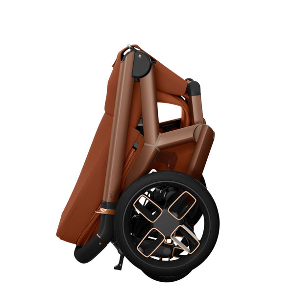 Maxi-Cosi Fame Trio Premium com carrinho Fame, Alcofa Fame, Pebble Slide Pro², Base FamilyFix Slide Pro e adaptadores, sistema de viagem completo com tecnologia SlideTech®, reclinação totalmente deitada, ISOFIX e conforto premium desde o nascimento copper terra