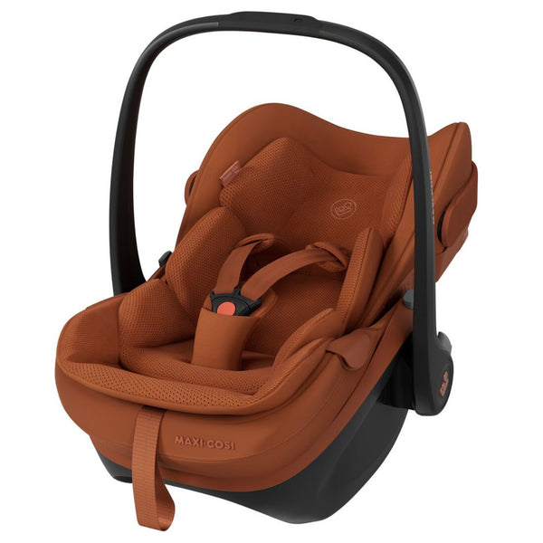 Maxi-Cosi Fame Trio Premium com carrinho Fame, Alcofa Fame, Pebble Slide Pro², Base FamilyFix Slide Pro e adaptadores, sistema de viagem completo com tecnologia SlideTech®, reclinação totalmente deitada, ISOFIX e conforto premium desde o nascimento copper terra