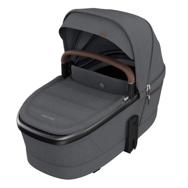 Maxi-Cosi Fame Trio Premium com carrinho Fame, Alcofa Fame, Pebble Slide Pro², Base FamilyFix Slide Pro e adaptadores, sistema de viagem completo com tecnologia SlideTech®, reclinação totalmente deitada, ISOFIX e conforto premium desde o nascimento moon graphite