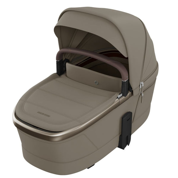 Maxi-Cosi Fame Trio Premium com carrinho Fame, Alcofa Fame, Pebble Slide Pro², Base FamilyFix Slide Pro e adaptadores, sistema de viagem completo com tecnologia SlideTech®, reclinação totalmente deitada, ISOFIX e conforto premium desde o nascimento OAK truffle