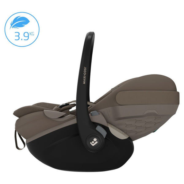 Maxi-Cosi Fame Trio Premium com carrinho Fame, Alcofa Fame, Pebble Slide Pro², Base FamilyFix Slide Pro e adaptadores, sistema de viagem completo com tecnologia SlideTech®, reclinação totalmente deitada, ISOFIX e conforto premium desde o nascimento OAK truffle