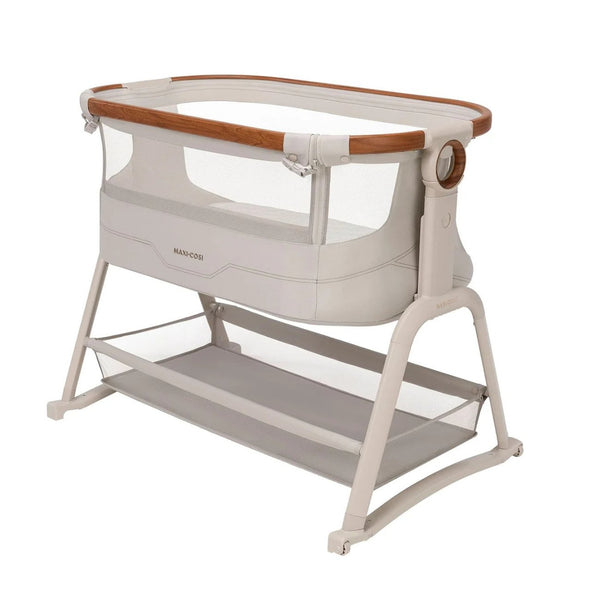 Berço co-sleeper Maxi-Cosi Iora Plus com colchão CloudSoft e lateral rebatível Cor Elegance Beige