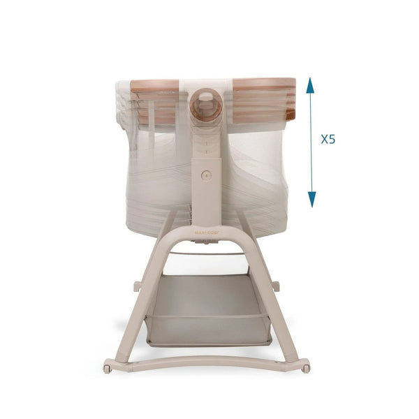 Berço co-sleeper Maxi-Cosi Iora Plus com colchão CloudSoft e lateral rebatível Cor Elegance Beige