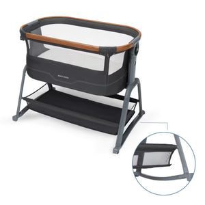 Berço co-sleeper Maxi-Cosi Iora Plus com colchão CloudSoft e lateral rebatível Cor Elegance Graphite