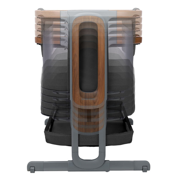 Berço co-sleeper Maxi-Cosi Iora Pro com colchão CloudCore, função de embalar, malha respirável 360°, ajuste de altura e conversão para berço autónomo cor graphite