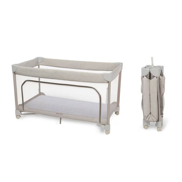 Cama de viagem Maxi-Cosi Merlin dobrável com colchão CloudCore e abertura rápida na cor Beige